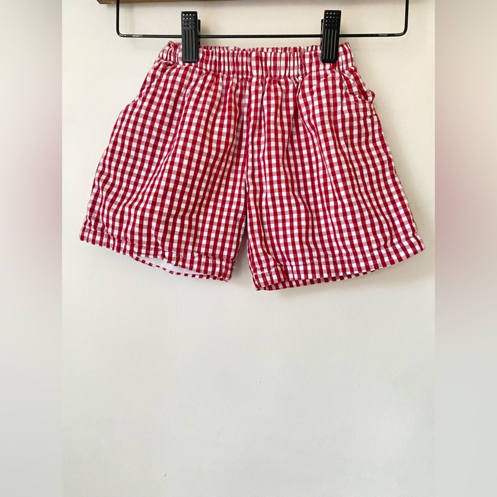 Love That Cotton Shorts Kids’ 4 100% Cotton Red White Gingham Checkered Short